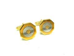 ■ 상태좋음 ■ dunhill ダンヒル カフスボタン カフリンクス アクセサリー ゴールド系×シルバー系 フォーマル 冠婚葬祭 結婚式 중고 DQ2692