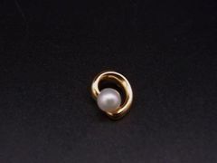 ■美品■ TASAKI タサキ 本真珠 アコヤ真珠 パール 約5mm SV925 ネックレストップ ペンダントトップ アクセサリー ゴールド系 DQ2143