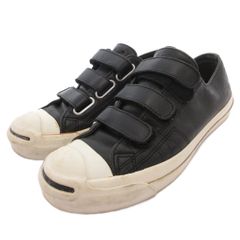 コンバース CONVERSE ジャックパーセル レザー スニーカー ローカット シューズ ベルクロ トゥキャップ 25.5cm 黒 ブラック 1CK130 /TQ ■IBO105
