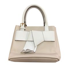 mysty woman　ミスティウーマン　リボンモチーフハンドバッグ/ショルダーバッグ　グレージュ　古着