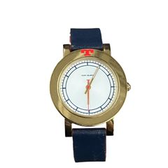 180053 現状品 Tory Burch トリーバーチ Ellsworth（エルズワース）腕時計 TBW6001  ゴールド/ネイビー/本革