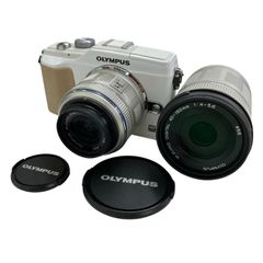 186000 OLYMPUS オリンパス ミラーレス一眼カメラ OLYMPUS PEN Lite E-PL2 ホワイト 本体 レンズ2点付き 3点まとめ売り
