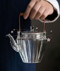 ガラスポット ティーポット ガラス急須 やかん ポット 花茶 耐熱 直火可