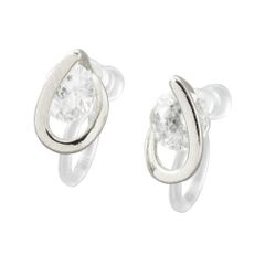 【シルバー × ピアス】[Cream dot. クリームドット公式] ピアス レディース   ポスト レジン ニッケルフリー 一粒 ビジュー メタル ひねり ドロップ型 フレーム  