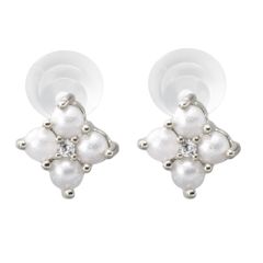 【シルバー × ピアス】[Cream dot. クリームドット公式] ピアス レディース   ポスト レジン ニッケルフリー パール ミニ フラワー 花 小粒 ビジュー  