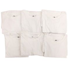 ユニクロ UNIQLO U 6点セット まとめ売り 341-465185 エアリズムコットンオーバーサイズTシャツ 5分袖 半袖 4XL クルーネック 白 ホワイト /KB ■GY68