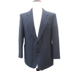 ランバン LANVIN テーラードジャケット 上着 シングル ミドル丈 R48-45 紺 ネイビー /HO46 ■GY50