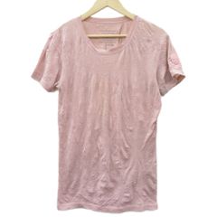 ロエン Roen Tシャツ カットソー ピンク ラウンドネック 半袖 スカル刺繍 /HO56 ■GY99