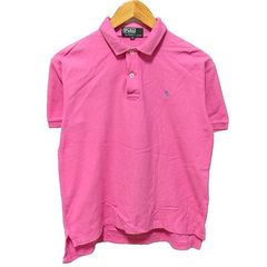 ポロ バイ ラルフローレン Polo by Ralph Lauren 子供服 ポロシャツ 半袖 ロゴ 刺繍 シンプル 170 ピンク /HT ■GY50
