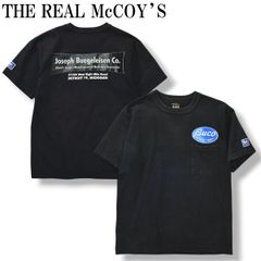 90s ザ リアルマッコイズ THE REAL McCOY’S 旧マッコイ期 BUCO 企業ロゴ クルーネック 胸ポケット 半袖 Tシャツ アメカジ バイカー モーターサイクル 黒タグ 36 ブラック メンズ