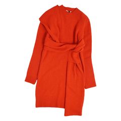 極美品 ボッテガヴェネタ BOTTEGAVENETA ダニエルリー期 2019年 ワンピース ニット セーター ロングスリーブ 長袖 トップス イタリア製 レディース 40(M相当) ウール オレンジ 古着