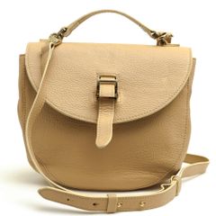 メリ・メロ／MELI MELO バッグ ハンドバッグ 鞄 トートバッグ レディース 女性 女性用レザー 革 本革 ベージュ Ortensia フラップ式 2WAY ショルダーバッグ シボ革 シュリンクレザー