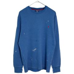 Polo by Ralph Lauren / ポロ ラルフローレン SLEEPWEAR 長袖サーマルTシャツ ブルー (メンズ M) 中古 古着 Z2199