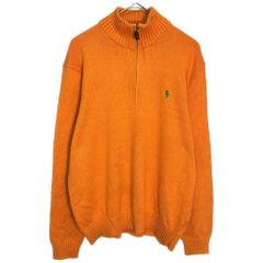 Polo by Ralph Lauren / ポロ ラルフローレン ハーフジップ コットンセーター オレンジ (メンズ L) 中古 古着 Z2214