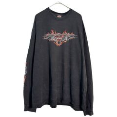 00年代 USA製 HARLEY DAVIDSON / ハーレーダビッドソン 長袖Tシャツ 大きいサイズ モーターサイクル (メンズ 3XL) 中古 古着 Z2235