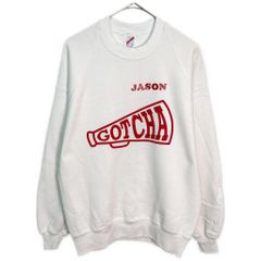 90年代 USA製 JERZEES / ジャージーズ スウェット GOTCHA ホワイト (メンズ L) 中古 古着 Z2247