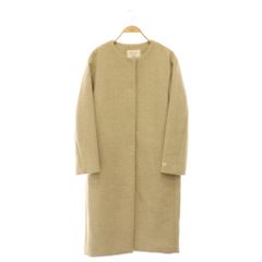 ジャーナルスタンダード レリューム JOURNAL STANDARD relume 別注 LANA WOOL 140クルーネックコート アウター ロング 総裏地 ウール 36 ライトベージュ /DO ■OS