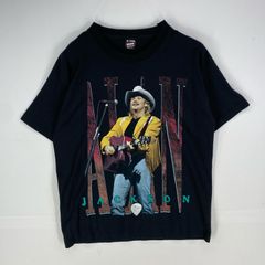 古着 90's/90年代 フルーツオブザルーム FRUIT OF THE LOOM USA製 半袖Tシャツ アランジャクソン XL  ブラック系 両面プリント メンズ