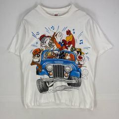古着 90's/90年代 アンビル Anvil USA製 半袖Tシャツ ルーニーテューンズ キャラクタープリント XL  ホワイト系 メンズ