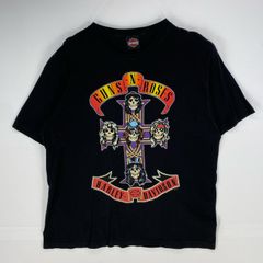 古着 ハーレーダビッドソン HARLEY DAVIDSON 半袖Tシャツ ガンズ・アンド・ローゼズ バンドT XL  ブラック系 メンズ