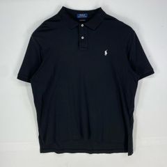 古着 ポロ・ラルフローレン POLO RALPH LAUREN 半袖シャツ ワンポイント ポロシャツ ロゴ刺繍  ブラック系 メンズ