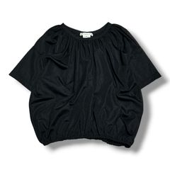 COMME des GARCONS gathered sheer top ショートスリーブ ギャザーシアーブラウス コムデギャルソン GK-T020 ブラック S （2984MG）