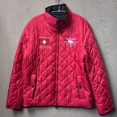 POLO by RALPH LAUREN ラルフローレン リバーシブルジャケット キルティング 刺繍 中綿 SWITZERLAND レッド/ブラック Lサイズ