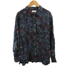 ケンゾー KENZO シャツ 38 青 ブルー 花柄 長袖 /RN ■ECD009