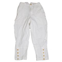 コムデギャルソンCOMME des GARCONS 製品染めポリ裾ボタンテーパードパンツ 白S