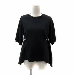 シップス SHIPS Colors ミニ裏毛ドッキングトップス カットソー 五分袖 ラウンドネック 切替 黒 ブラック 222-32-0074 /SY18 ■GY19