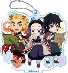 【中古】雑貨 冨岡義勇＆胡蝶しのぶ＆煉獄杏寿郎 「鬼滅の刃 街道歩きシリーズ アクリルキーチェーンvol.2」