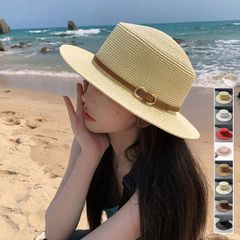麦わら帽子 ストローハット カンカン帽子 レディース 韓国風 春夏 日焼け防止 つば広帽子 サイズ調整可能 UV帽子 ビーチ帽子 日よけ 日除け ナチュラル 小顔 リゾートハット夏海 サマー帽子 紫外線対策 グッズ 1102