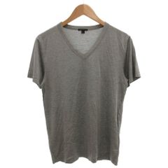 セオリー Theory カットソー Tシャツ Vネック 薄手 半袖 無地 絹 シルク S グレー /KR ■GY09