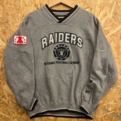 【Lee SPORT】NFL オークランド・レイダース 刺繍ロゴ Vネック リブスウェット グレー L
