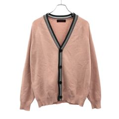 CABaN キャバン コットンカシミヤ ジャカードVネックカーディガン 59-02-24-02001 ピンク M