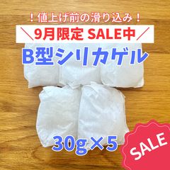 【期間限定価格】L-009 B型シリカゲル 30g×5袋 調湿 湿気対策 クローゼット 押入れ 業務用原料 小分け