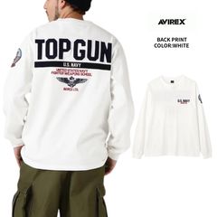 アヴィレックス AVIREX 長袖 Tシャツ トップガン メンズ  長袖Tシャツ 7833930017-030 ホワイト