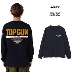 アヴィレックス AVIREX 長袖 Tシャツ トップガン メンズ  長袖Tシャツ 7833930017-120 ネイビー