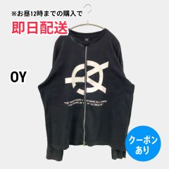 OY オーワイ スウェット ブラック コットン ブランドロゴ 前面プリント 長袖 レディース