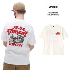 アヴィレックス AVIREX サガラ トムキャットＴシャツ メンズ  半袖Tシャツ 7834934036-030 ホワイト