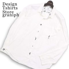 Design Tshirts Store graniph グラニフ 通年 ビューティフルシャドー 刺繍★ 長袖 シャツ Sz.M メンズ 白