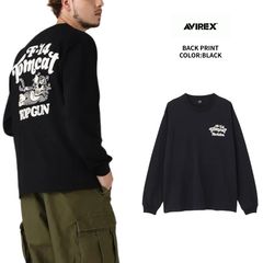 アヴィレックス AVIREX サガラ トムキャット 長袖 Ｔシャツ メンズ  長袖Tシャツ 7833930016-010 ブラック