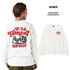 アヴィレックス AVIREX サガラ トムキャット 長袖 Ｔシャツ メンズ  長袖Tシャツ 7833930016-030 ホワイト