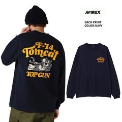 アヴィレックス AVIREX サガラ トムキャット 長袖 Ｔシャツ メンズ  長袖Tシャツ 7833930016-120 ネイビー