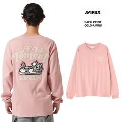 アヴィレックス AVIREX サガラ トムキャット 長袖 Ｔシャツ メンズ  長袖Tシャツ 7833930016-090 ピンク