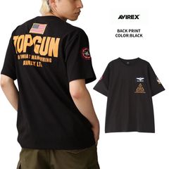アヴィレックス AVIREX トップガン パッチ ＆ プリント Tシャツ メンズ  半袖Tシャツ 7833934013-010 ブラック