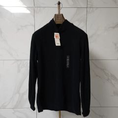 新品 L) UNIQLO ユニクロ ヒートテック モックネック フリース ブラック