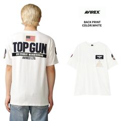 アヴィレックス AVIREX トップガン パッチ ＆ プリント Tシャツ メンズ  半袖Tシャツ 7833934013-030 ホワイト