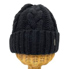 ユナイテッドアローズ UNITED ARROWS McBURN ニット 帽子 ビーニー ニットキャップ ウール混 無地 F 黒 ブラック