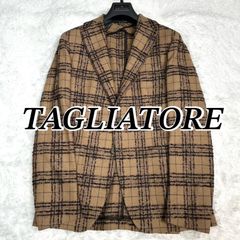 TAGLIATORE テーラードジャケット ベビーキャメル ヘリンボーン